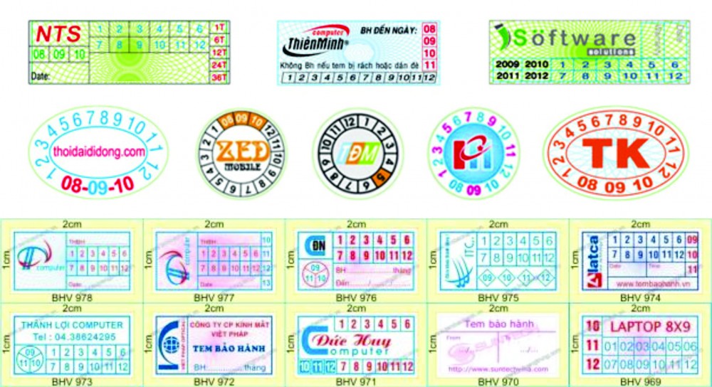 Công ty Kiến An Phát có các mẫu in tem bảo hành đa dạng
